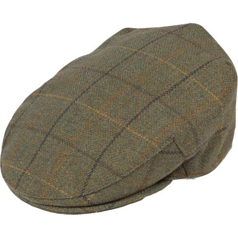 Alan Paine Mens Rutland Tweed Flat Cap RUTGCAP - Dark Moss